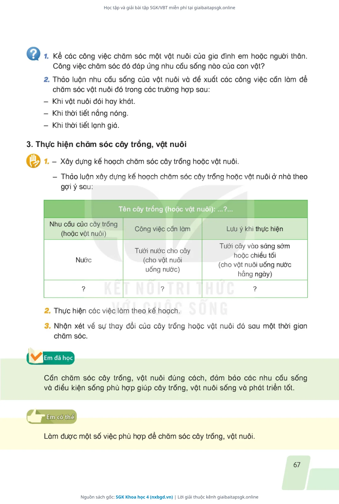Trang 64 sách giáo khoa SGK Khoa học 4 thu nhỏ