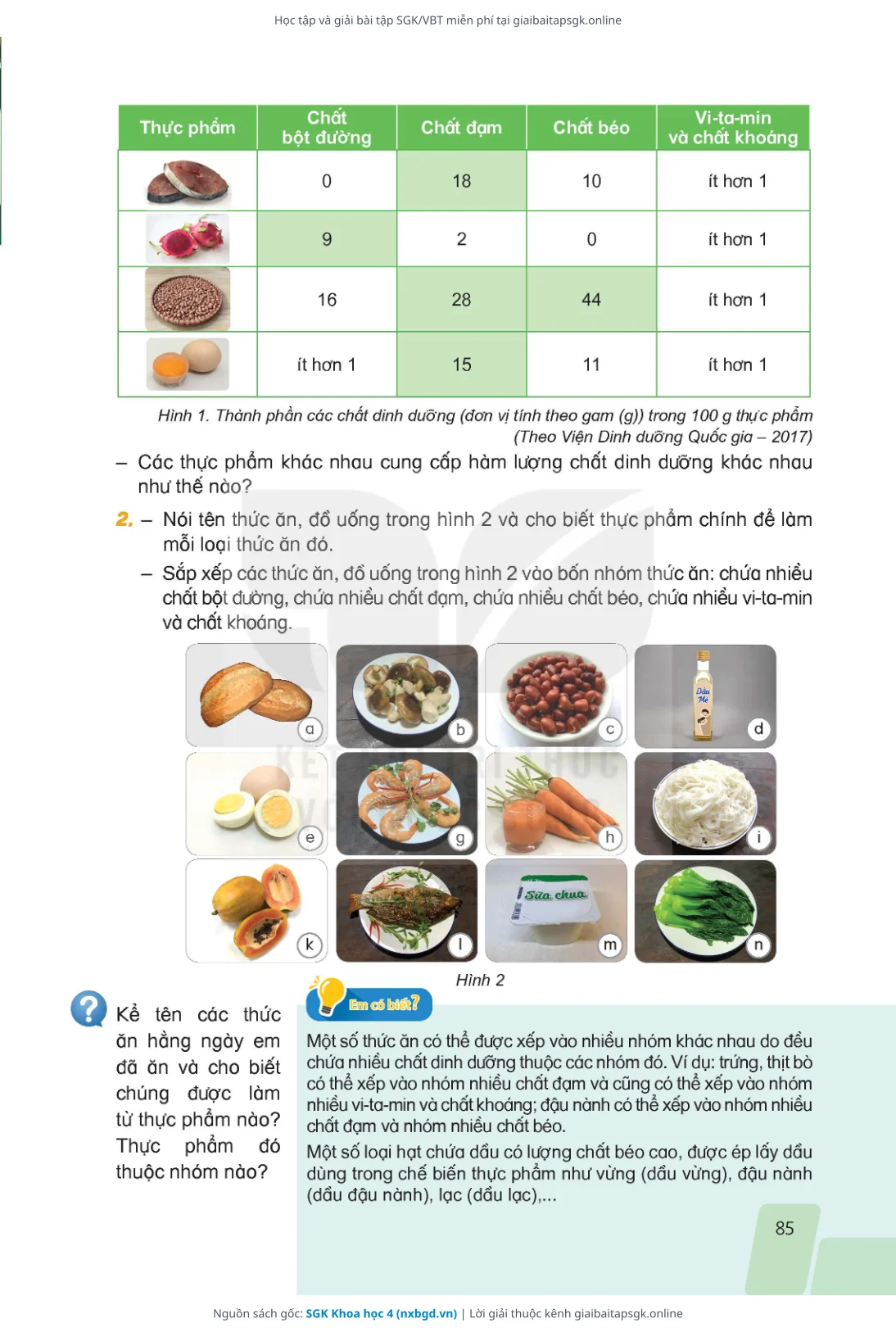 Trang 82 sách giáo khoa SGK Khoa học 4 thu nhỏ