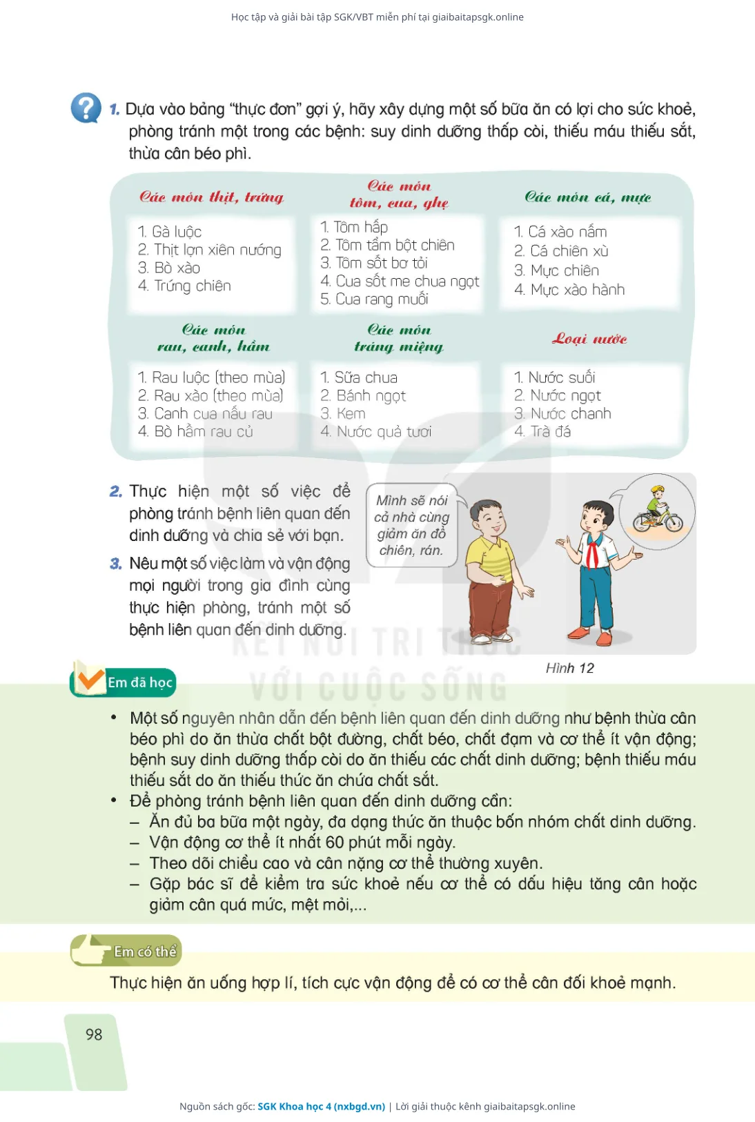 Trang 95 sách giáo khoa SGK Khoa học 4 thu nhỏ