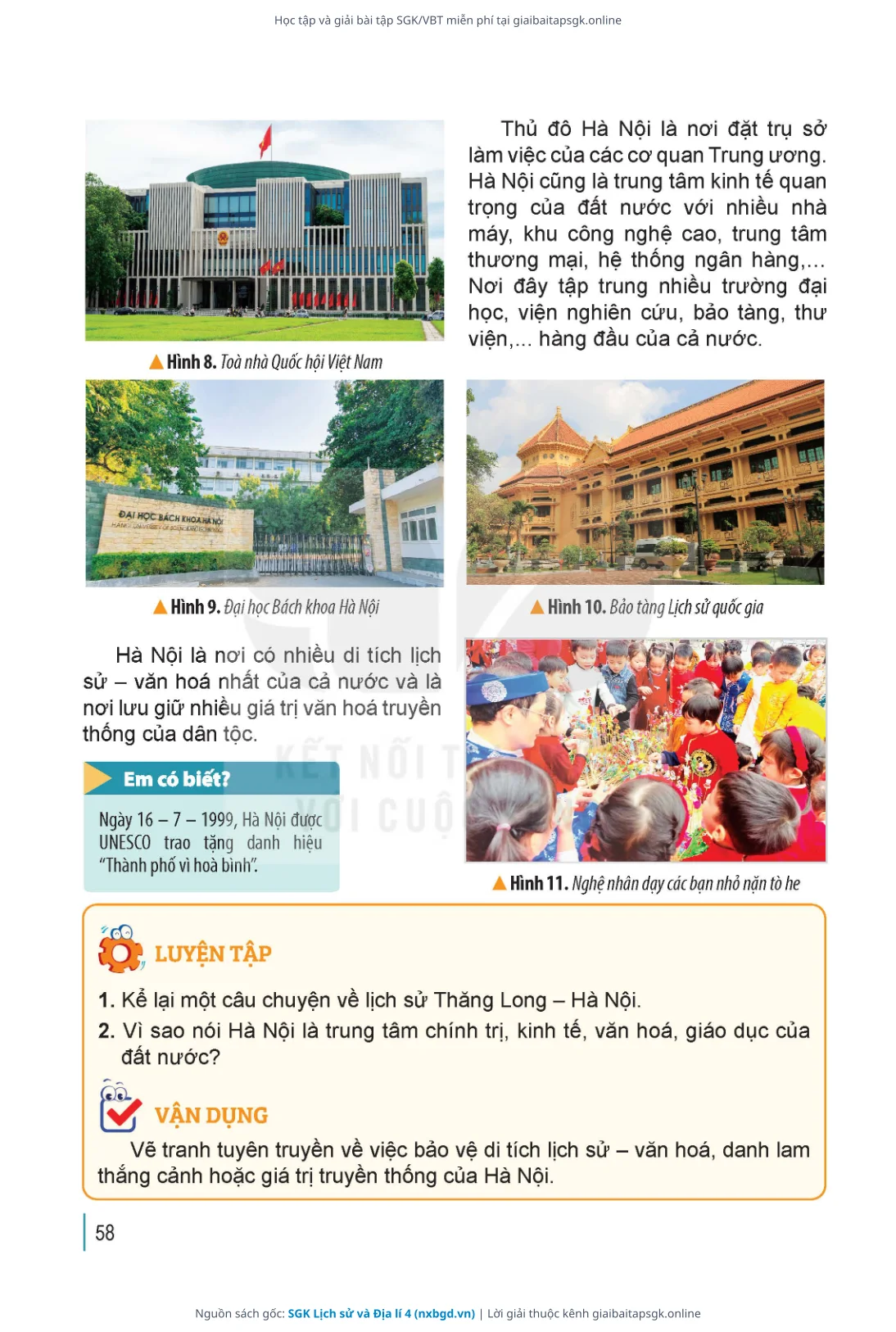 Trang 61 sách giáo khoa SGK Lịch sử và Địa lí 4 bản chuẩn
