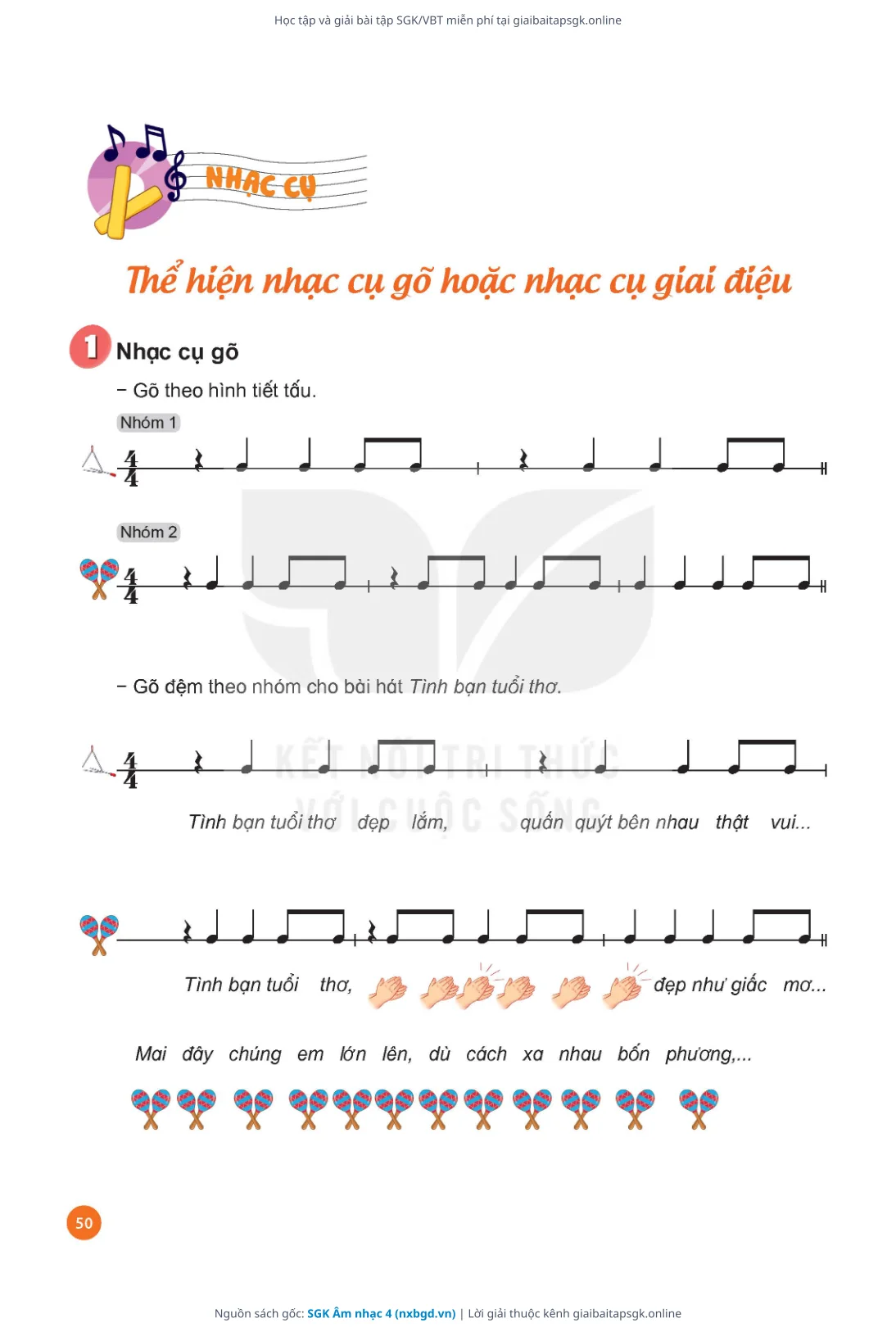 Trang 51 sách giáo khoa SGK Âm nhạc 4 thu nhỏ