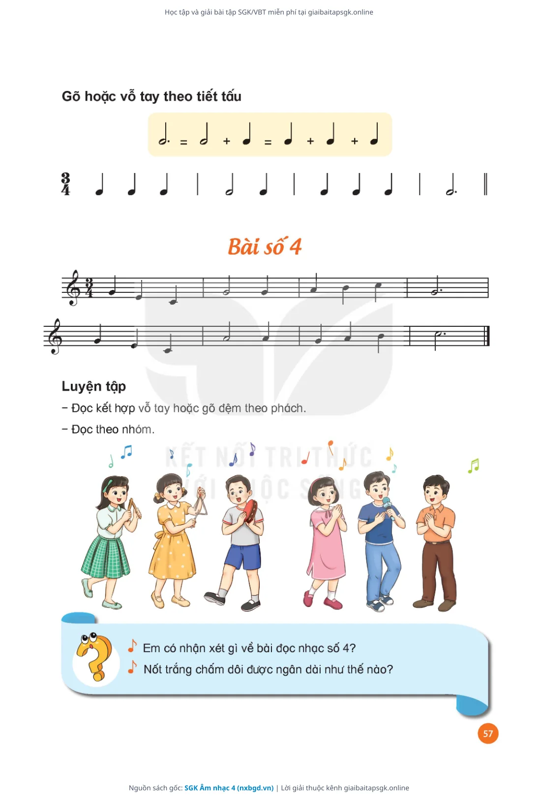 Trang 58 sách giáo khoa SGK Âm nhạc 4 thu nhỏ