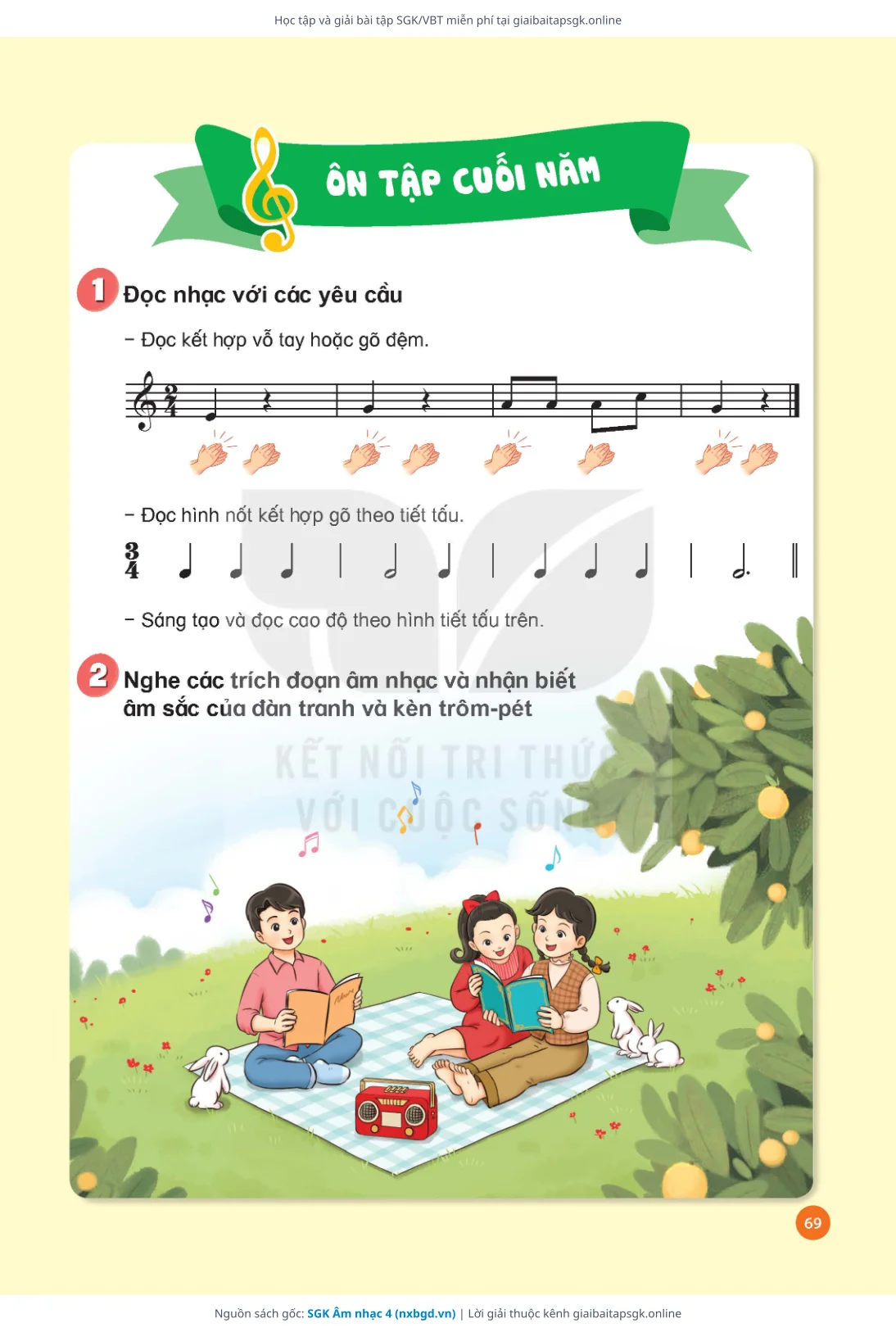 Trang 70 sách giáo khoa SGK Âm nhạc 4 thu nhỏ