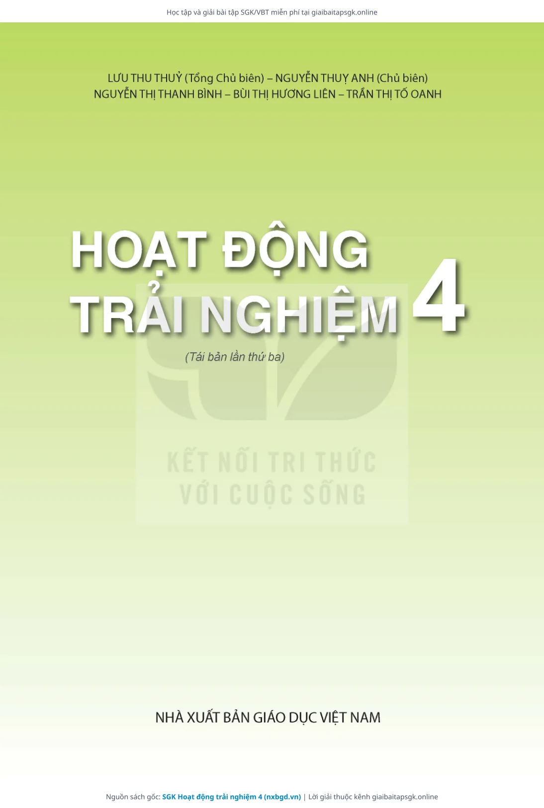 Trang 2 sách giáo khoa SGK Hoạt động trải nghiệm 4 thu nhỏ