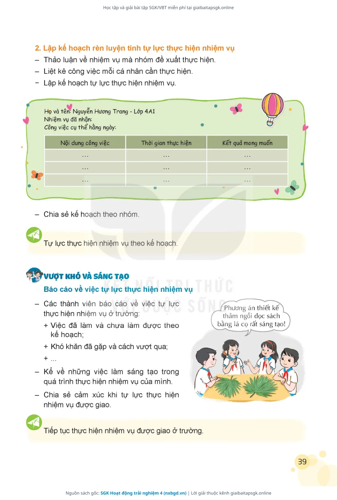 Trang 40 sách giáo khoa SGK Hoạt động trải nghiệm 4 thu nhỏ
