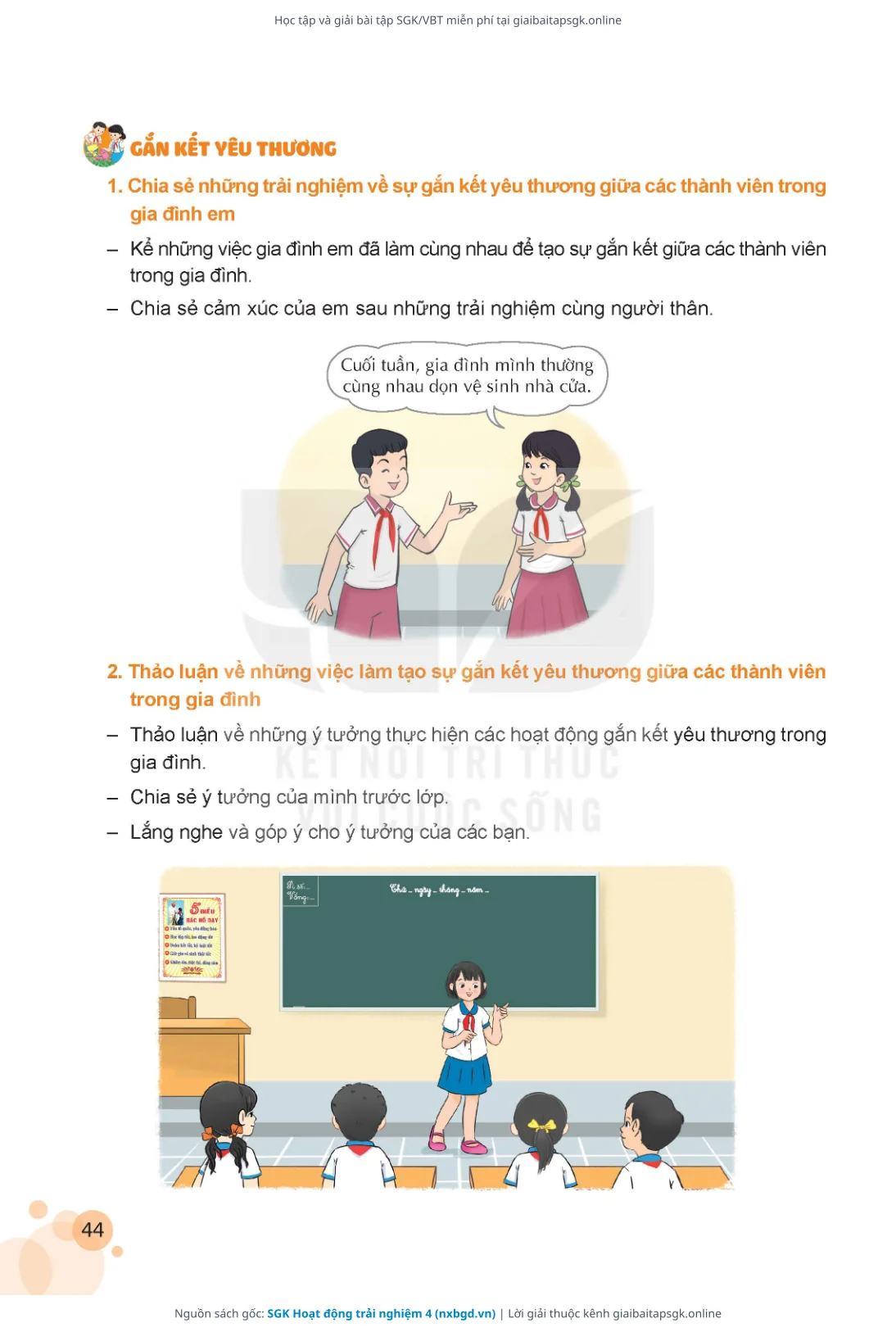 Trang 45 sách giáo khoa SGK Hoạt động trải nghiệm 4 thu nhỏ