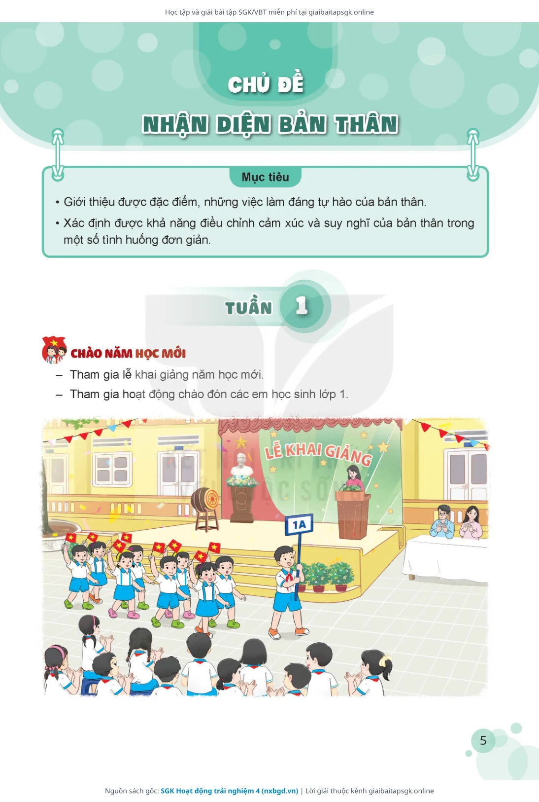 Trang 6 sách giáo khoa SGK Hoạt động trải nghiệm 4 thu nhỏ