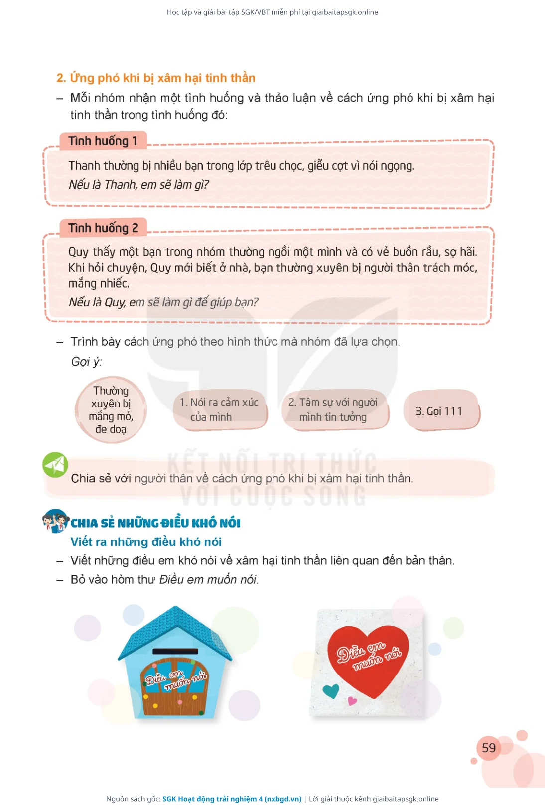 Trang 60 sách giáo khoa SGK Hoạt động trải nghiệm 4 thu nhỏ