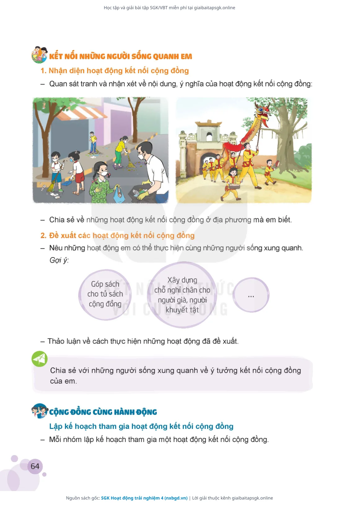 Trang 65 sách giáo khoa SGK Hoạt động trải nghiệm 4 thu nhỏ