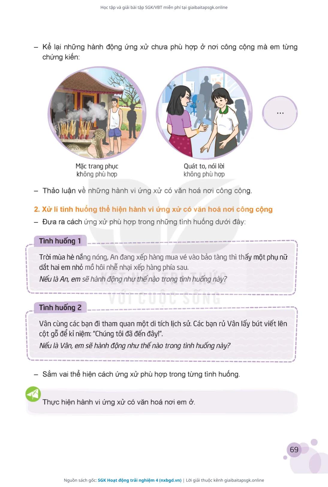 Trang 70 sách giáo khoa SGK Hoạt động trải nghiệm 4 thu nhỏ