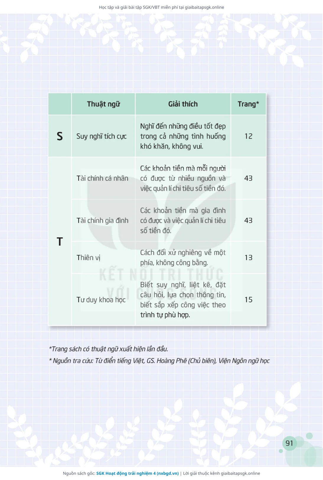 Trang 92 sách giáo khoa SGK Hoạt động trải nghiệm 4 thu nhỏ
