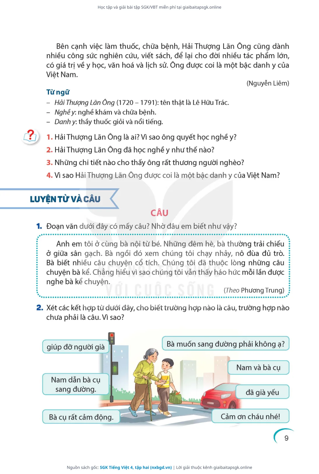 Trang 10 sách giáo khoa SGK Tiếng Việt 4, tập hai thu nhỏ