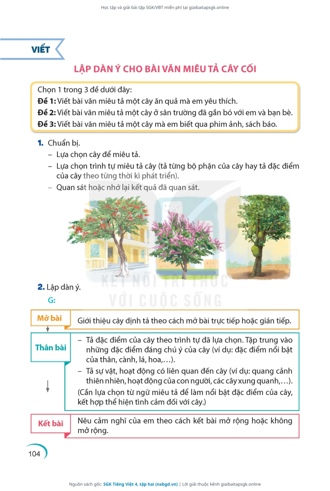 Trang 104 sách giáo khoa SGK Tiếng Việt 4, tập hai thu nhỏ