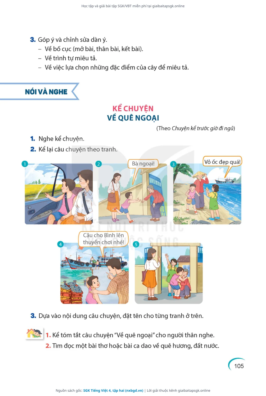 Trang 105 sách giáo khoa SGK Tiếng Việt 4, tập hai thu nhỏ