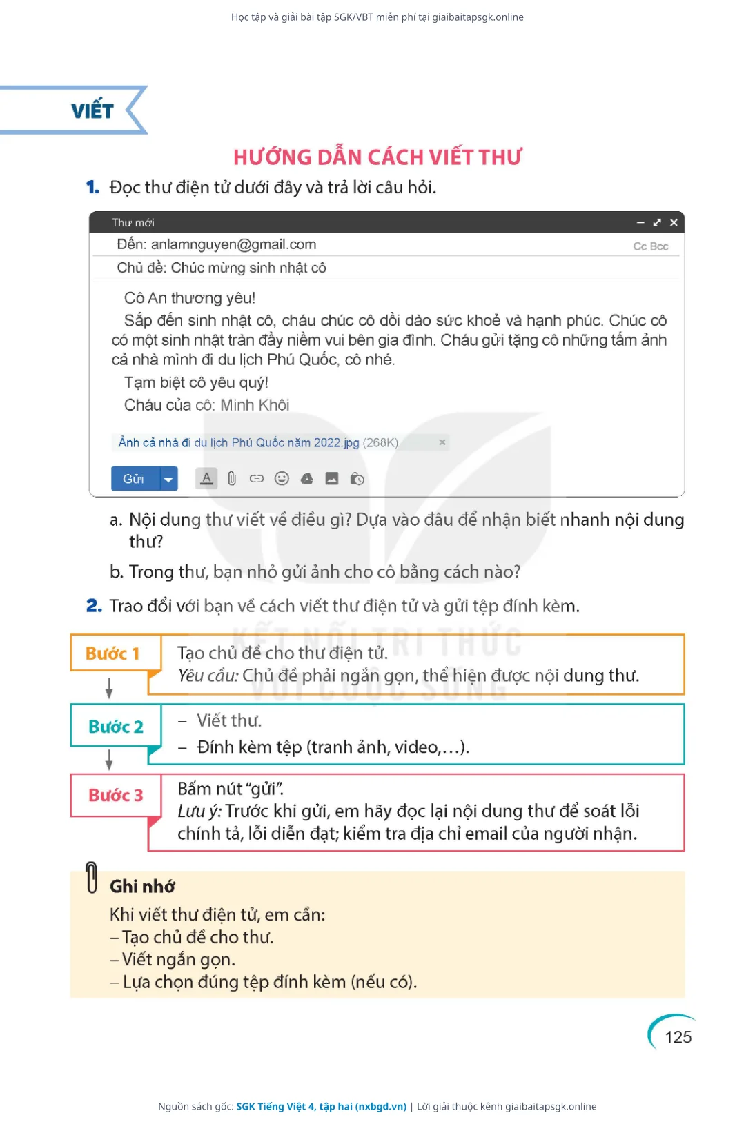 Trang 126 sách giáo khoa SGK Tiếng Việt 4, tập hai thu nhỏ