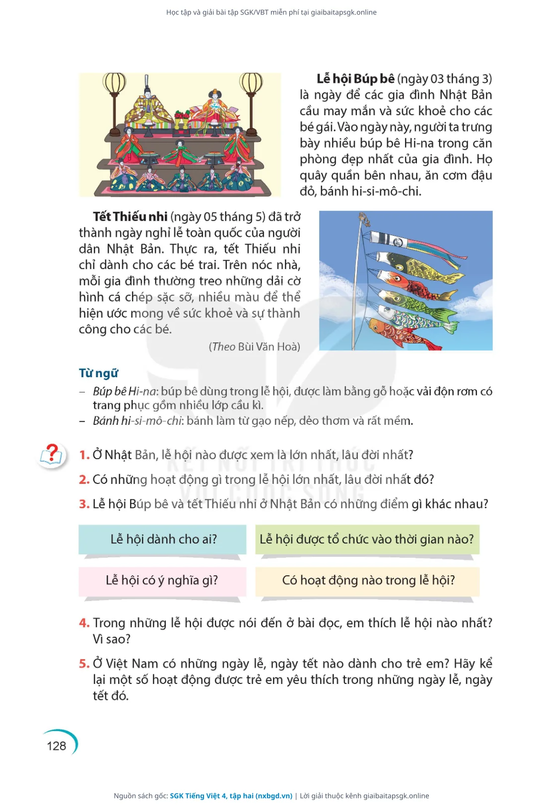 Trang 129 sách giáo khoa SGK Tiếng Việt 4, tập hai thu nhỏ
