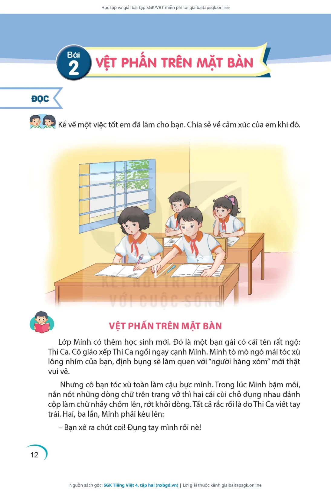 Trang 12 sách giáo khoa SGK Tiếng Việt 4, tập hai bản chuẩn