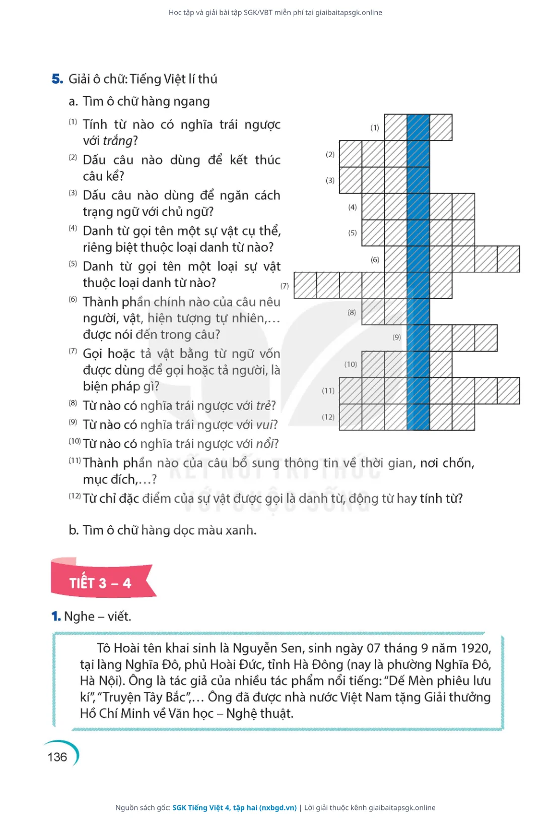Trang 137 sách giáo khoa SGK Tiếng Việt 4, tập hai thu nhỏ