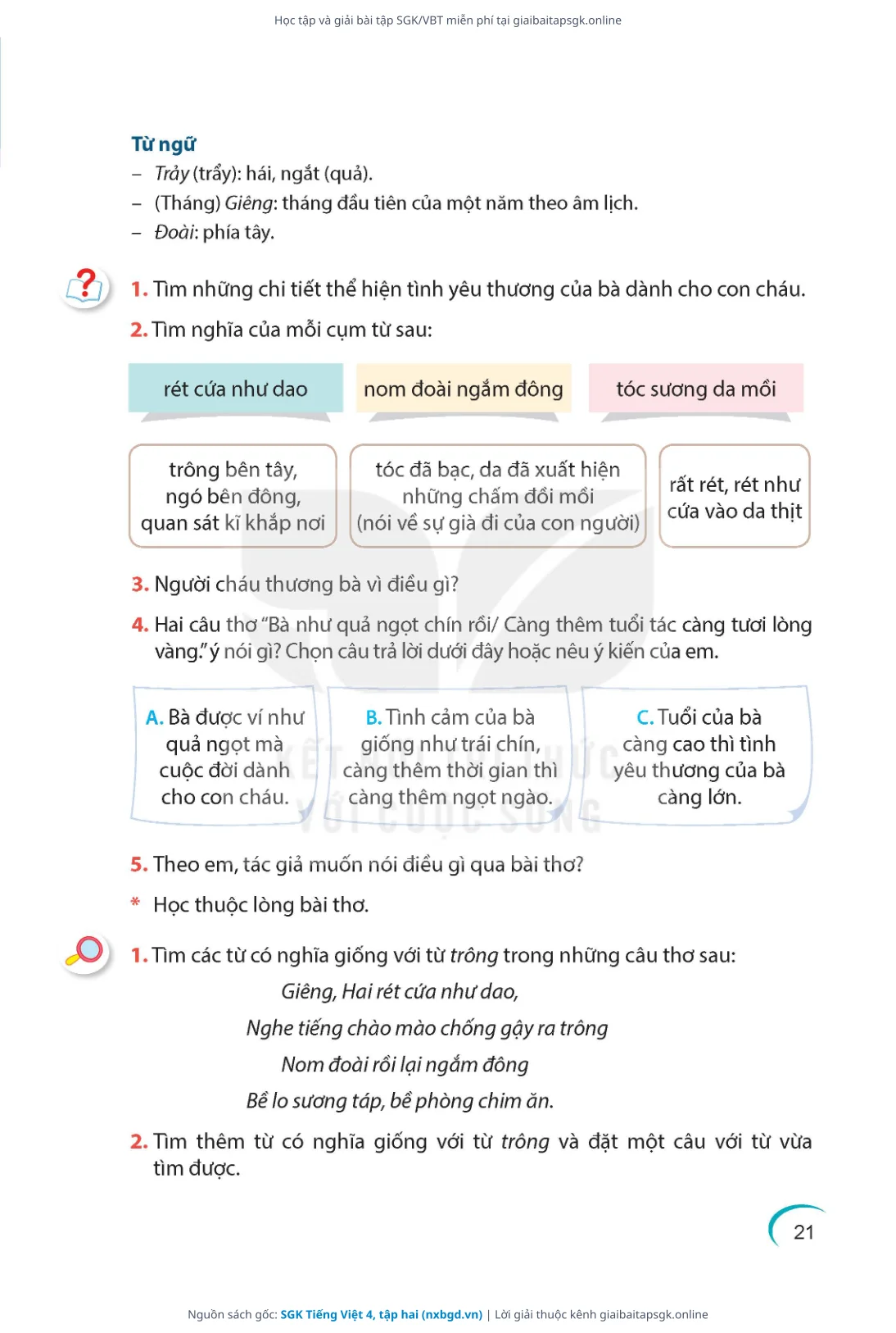 Trang 22 sách giáo khoa SGK Tiếng Việt 4, tập hai thu nhỏ