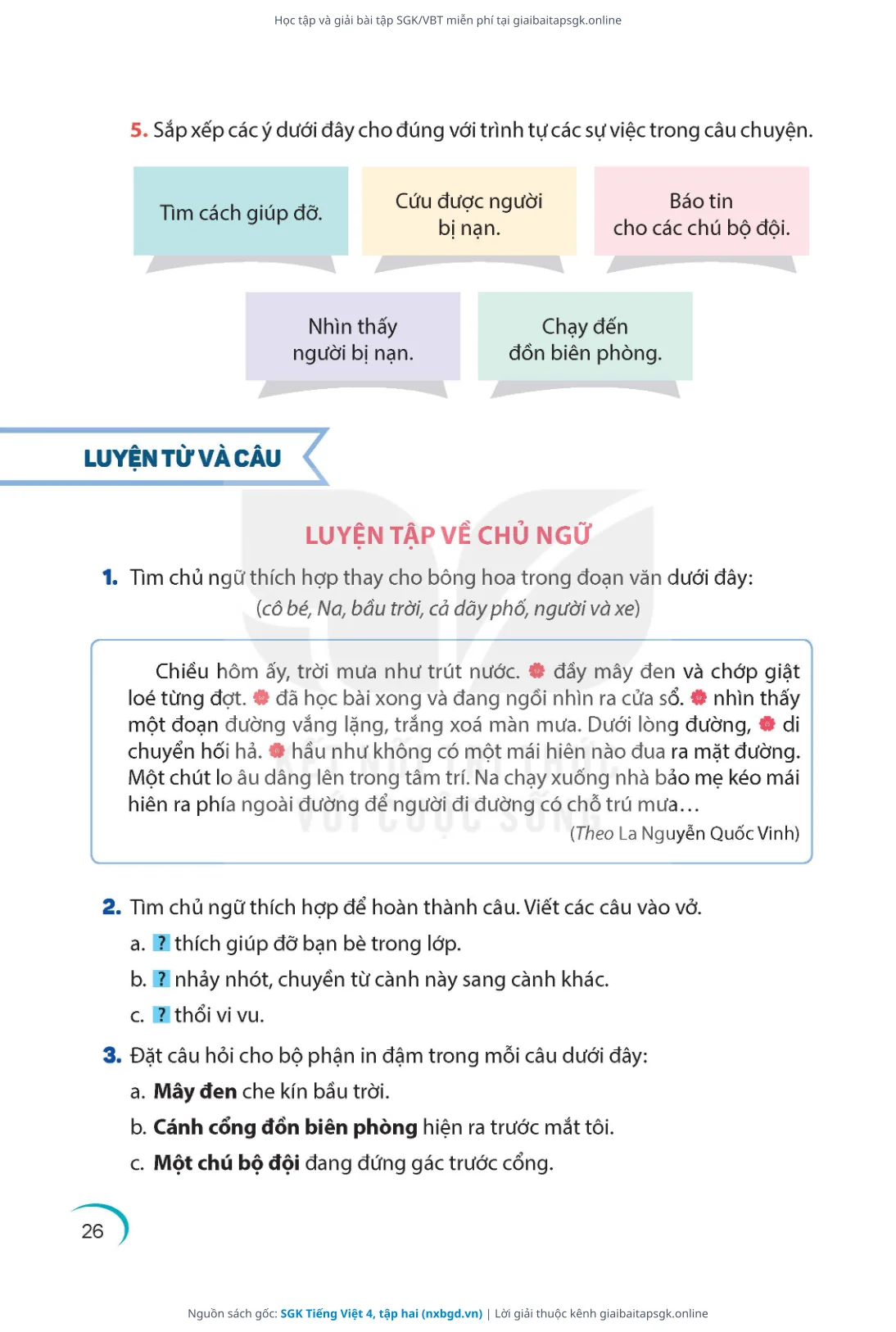 Trang 27 sách giáo khoa SGK Tiếng Việt 4, tập hai thu nhỏ