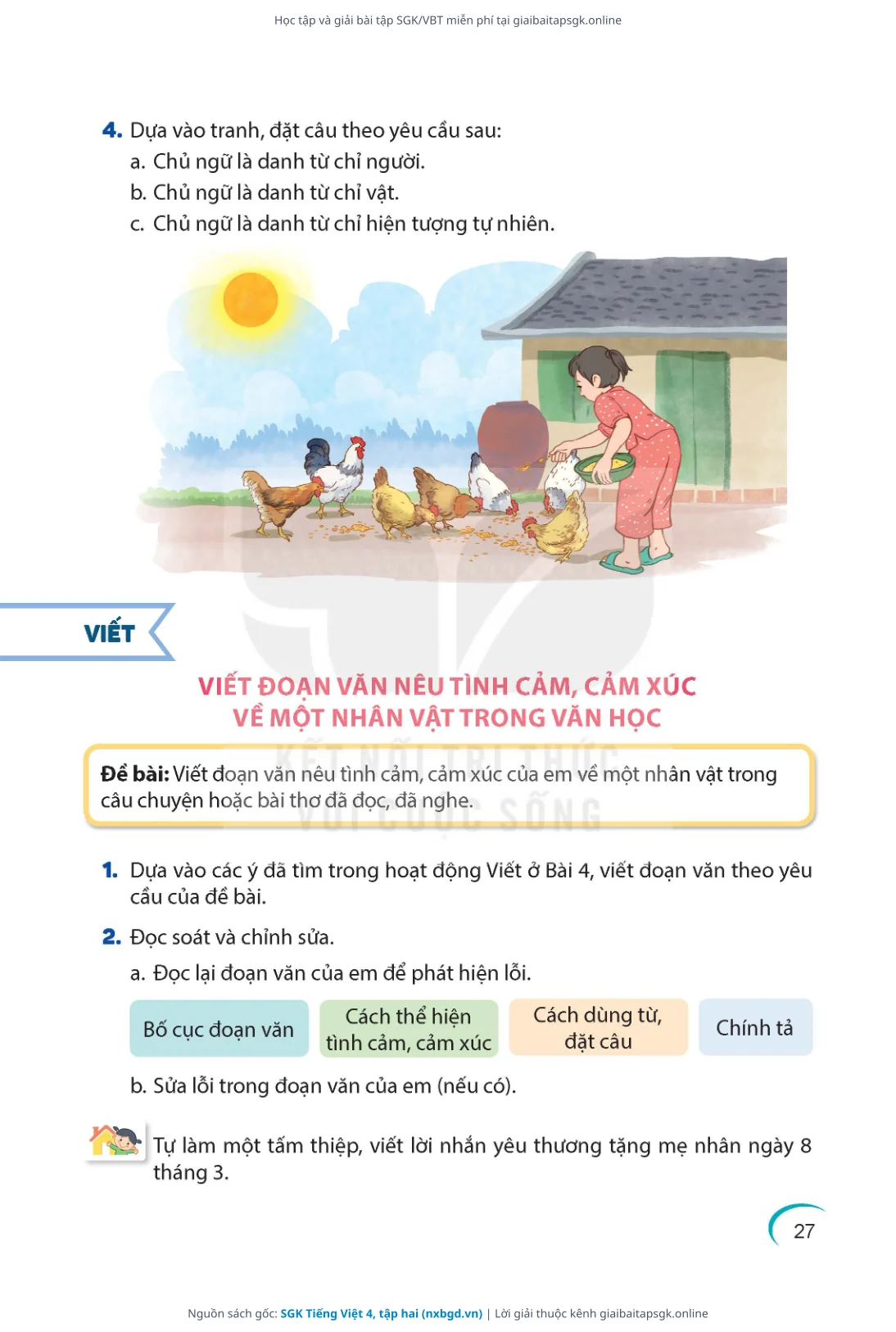 Trang 27 sách giáo khoa SGK Tiếng Việt 4, tập hai bản chuẩn