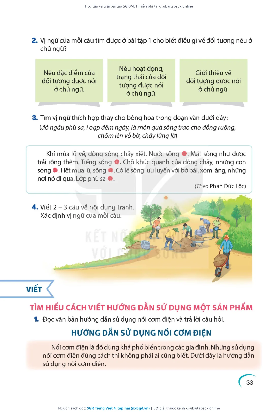 Trang 34 sách giáo khoa SGK Tiếng Việt 4, tập hai thu nhỏ