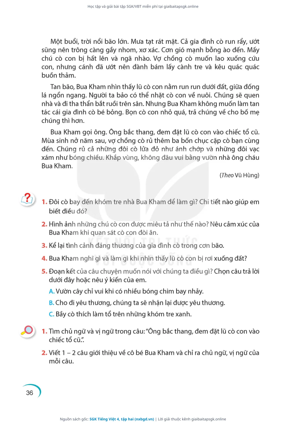 Trang 37 sách giáo khoa SGK Tiếng Việt 4, tập hai thu nhỏ