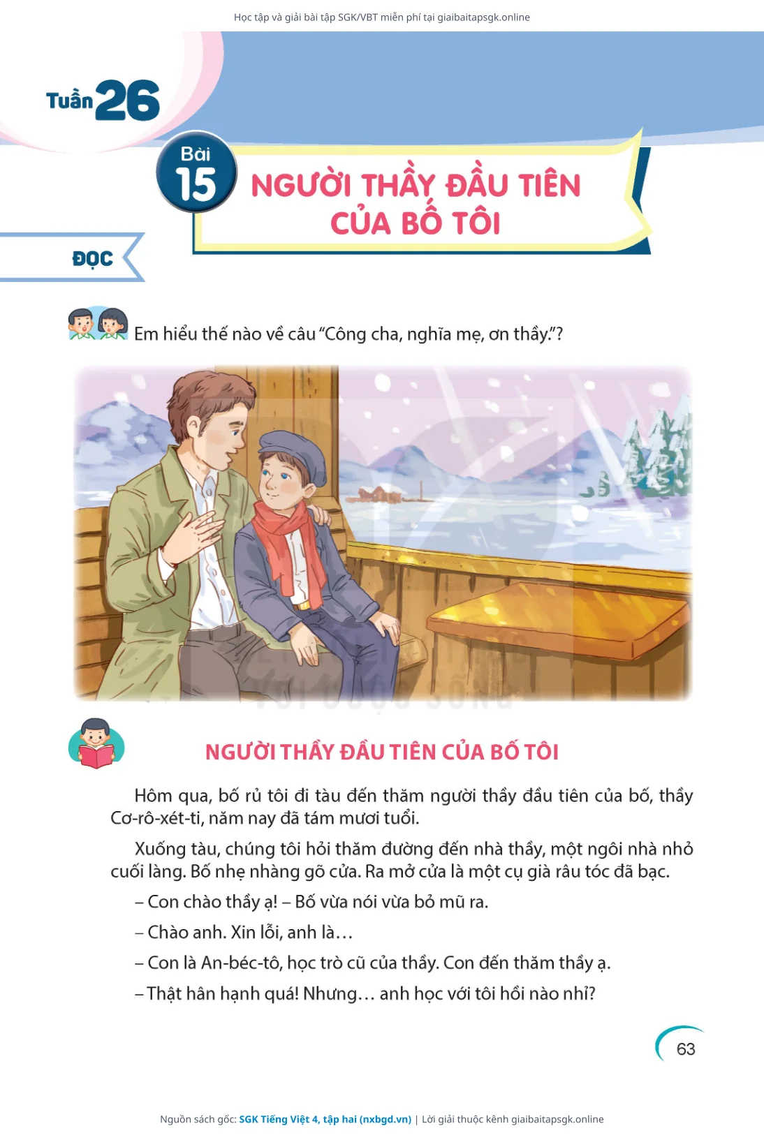 Trang 63 sách giáo khoa SGK Tiếng Việt 4, tập hai bản chuẩn
