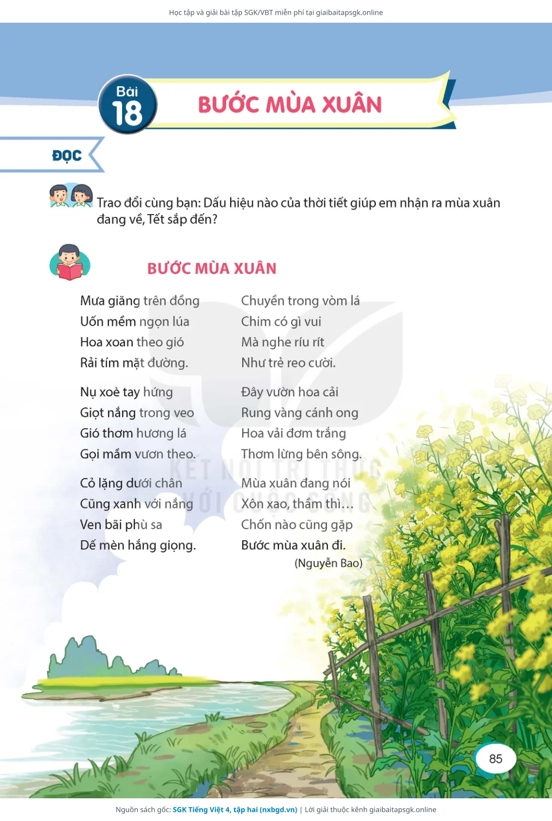 Trang 85 sách giáo khoa SGK Tiếng Việt 4, tập hai bản chuẩn
