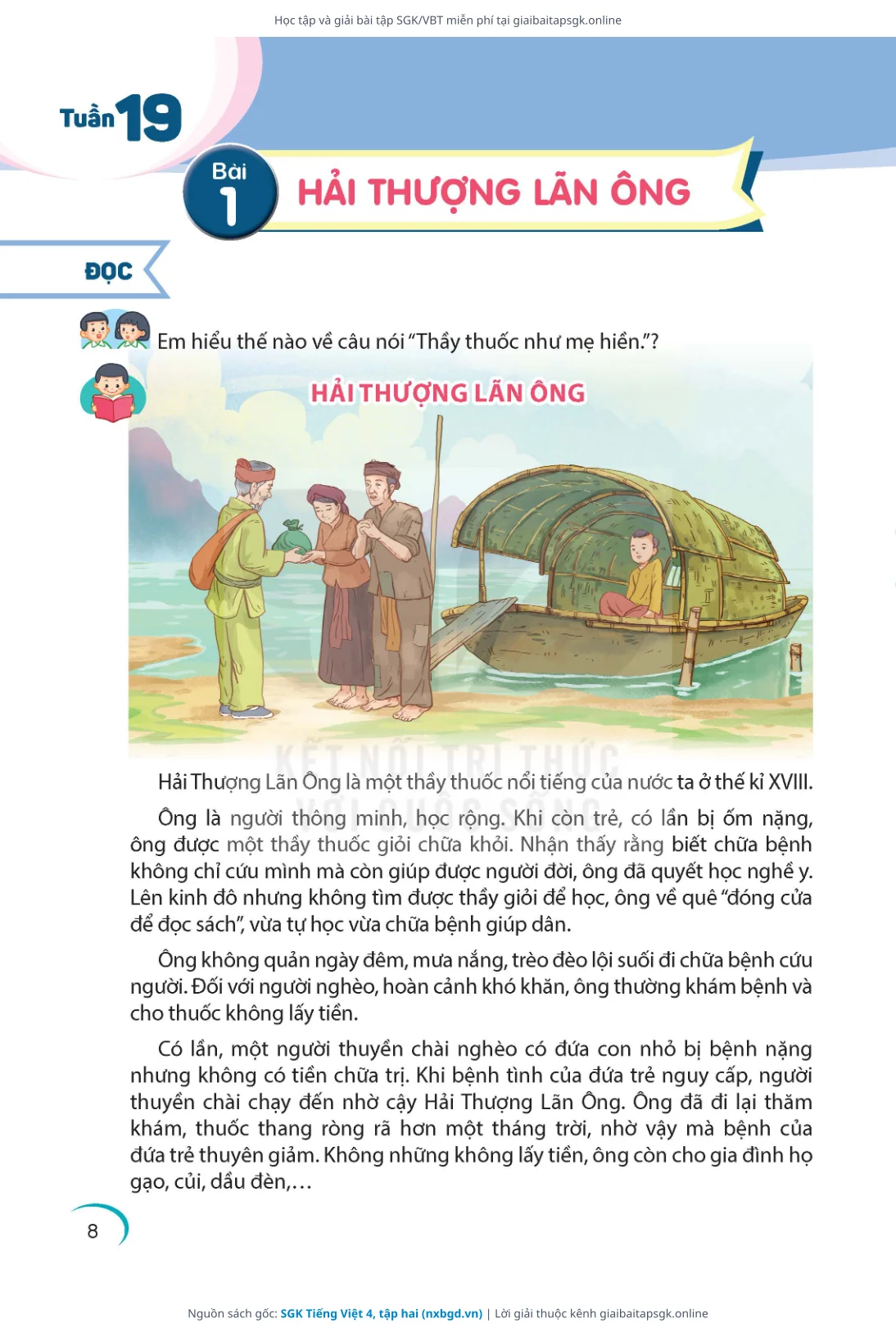 Trang 8 sách giáo khoa SGK Tiếng Việt 4, tập hai bản chuẩn