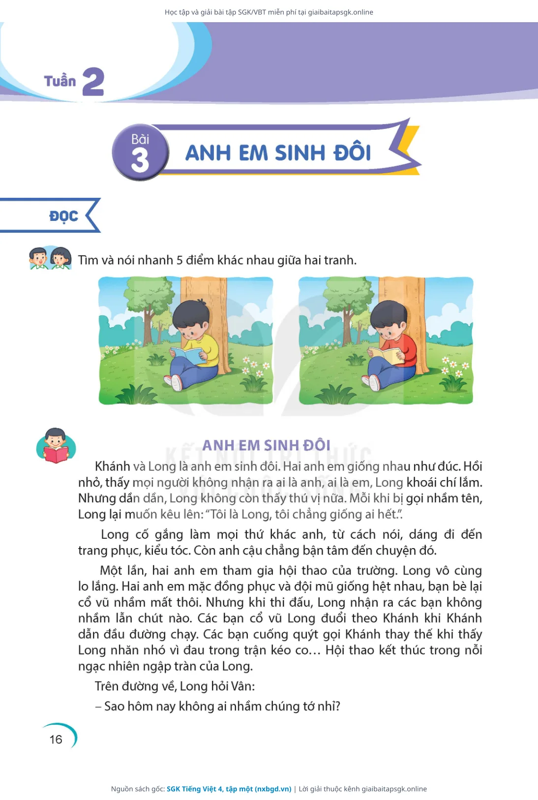 Trang 16 sách giáo khoa SGK Tiếng Việt 4, tập một bản chuẩn