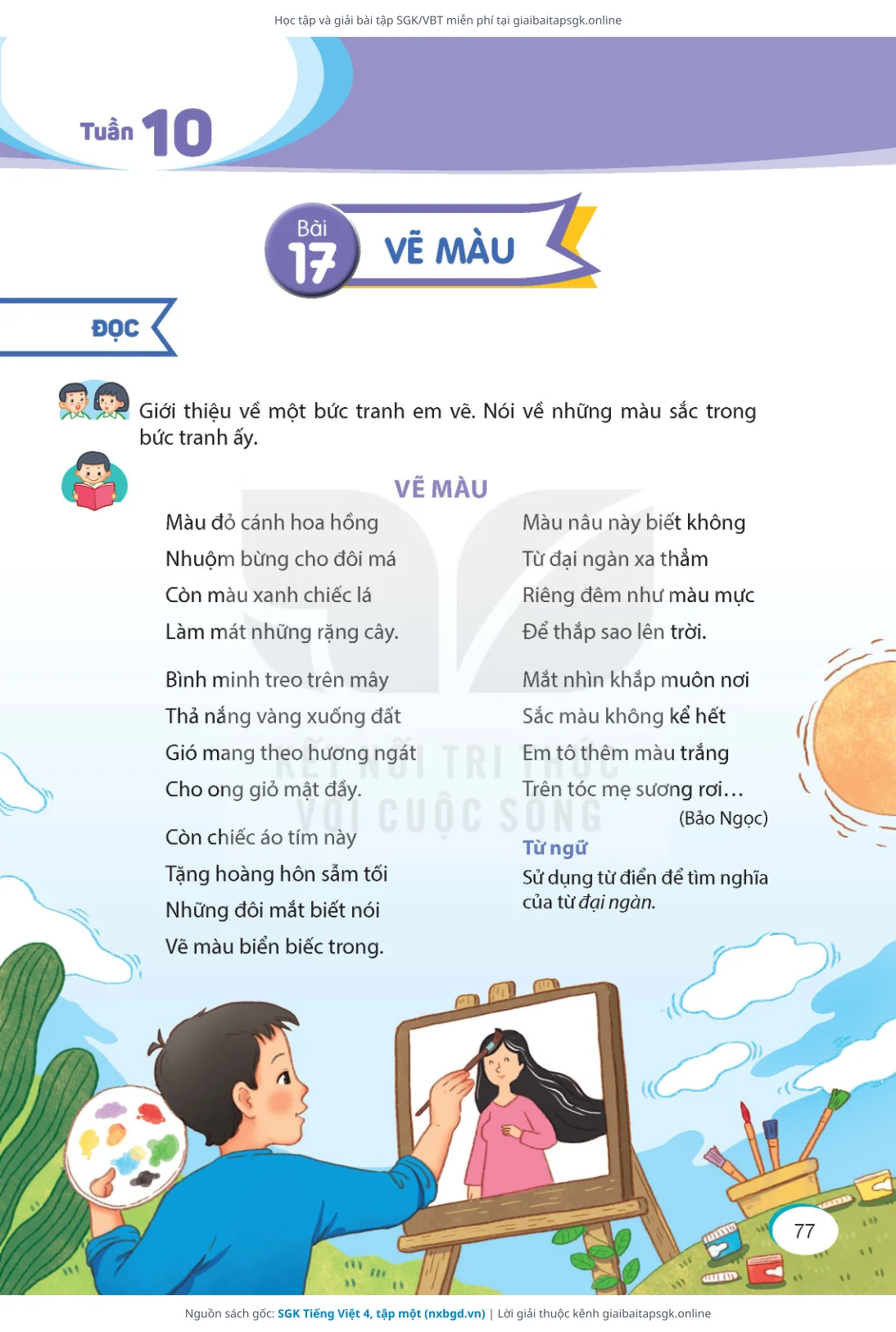 Trang 77 sách giáo khoa SGK Tiếng Việt 4, tập một thu nhỏ