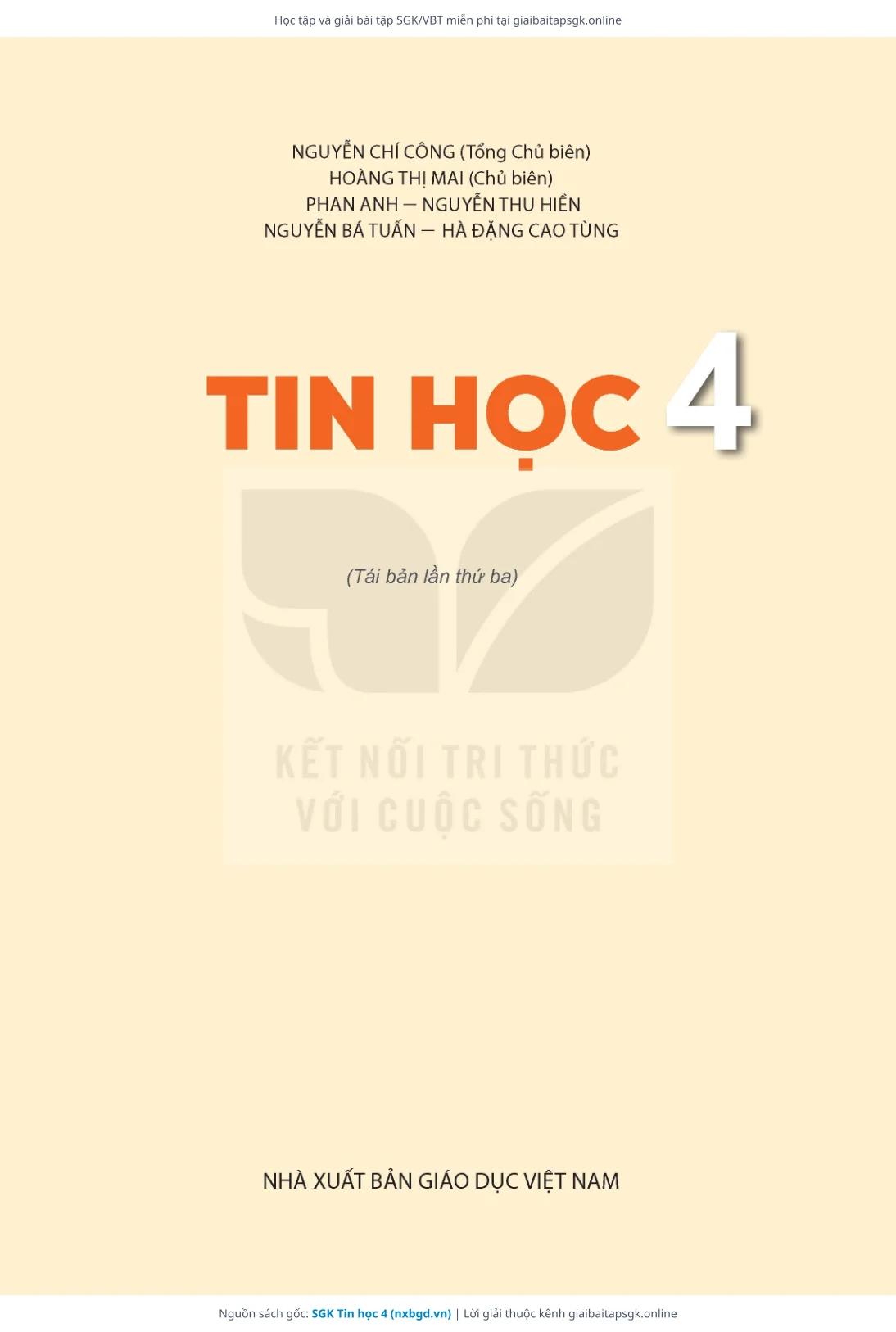 Trang 2 sách giáo khoa SGK Tin học 4 thu nhỏ