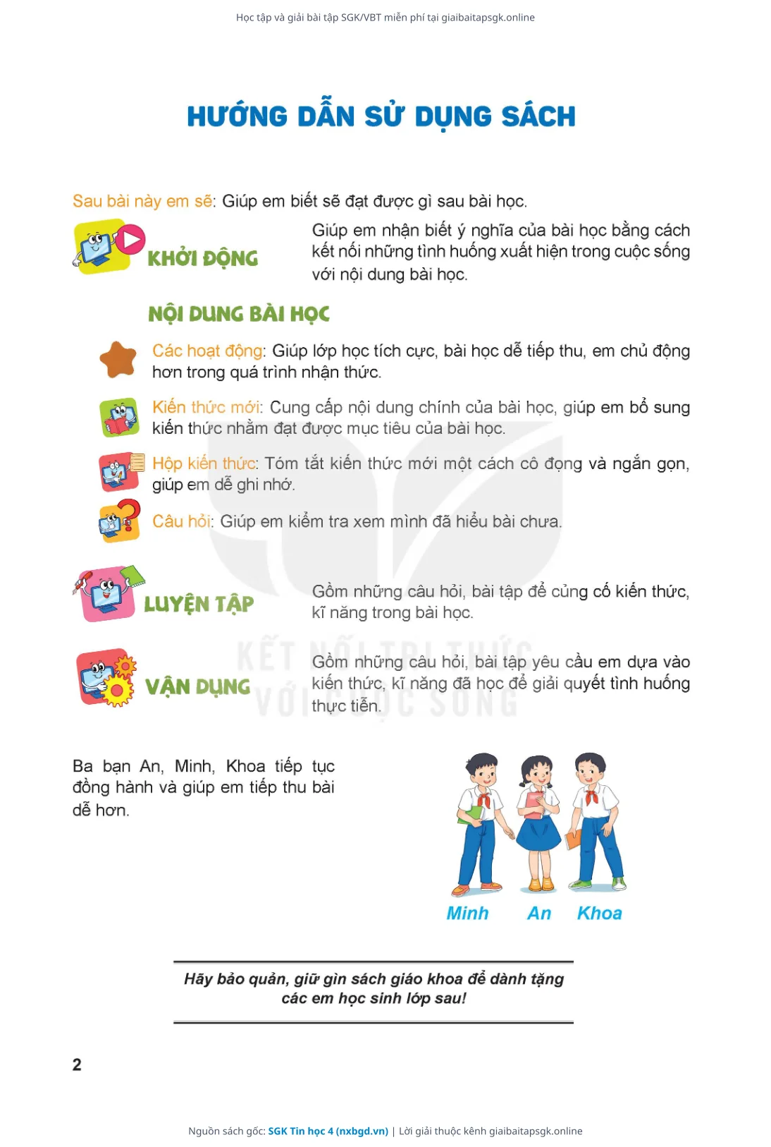 Trang 3 sách giáo khoa SGK Tin học 4 thu nhỏ