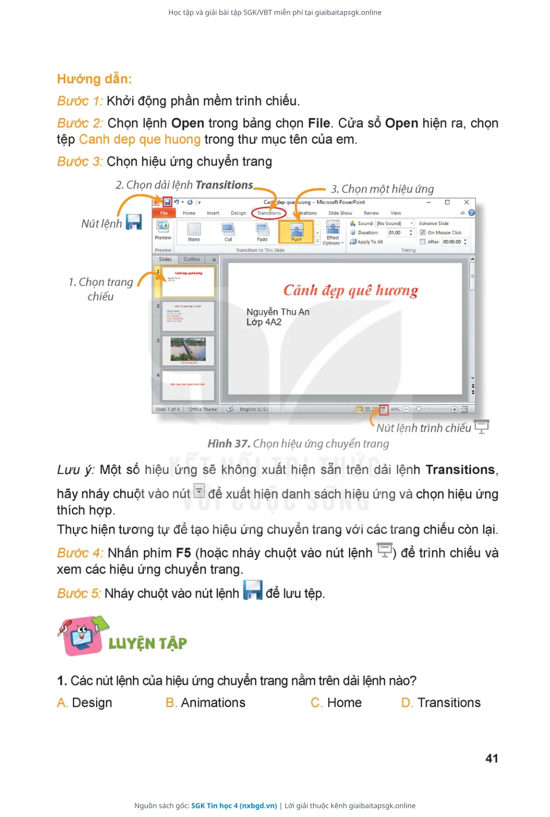 Trang 42 sách giáo khoa SGK Tin học 4 thu nhỏ
