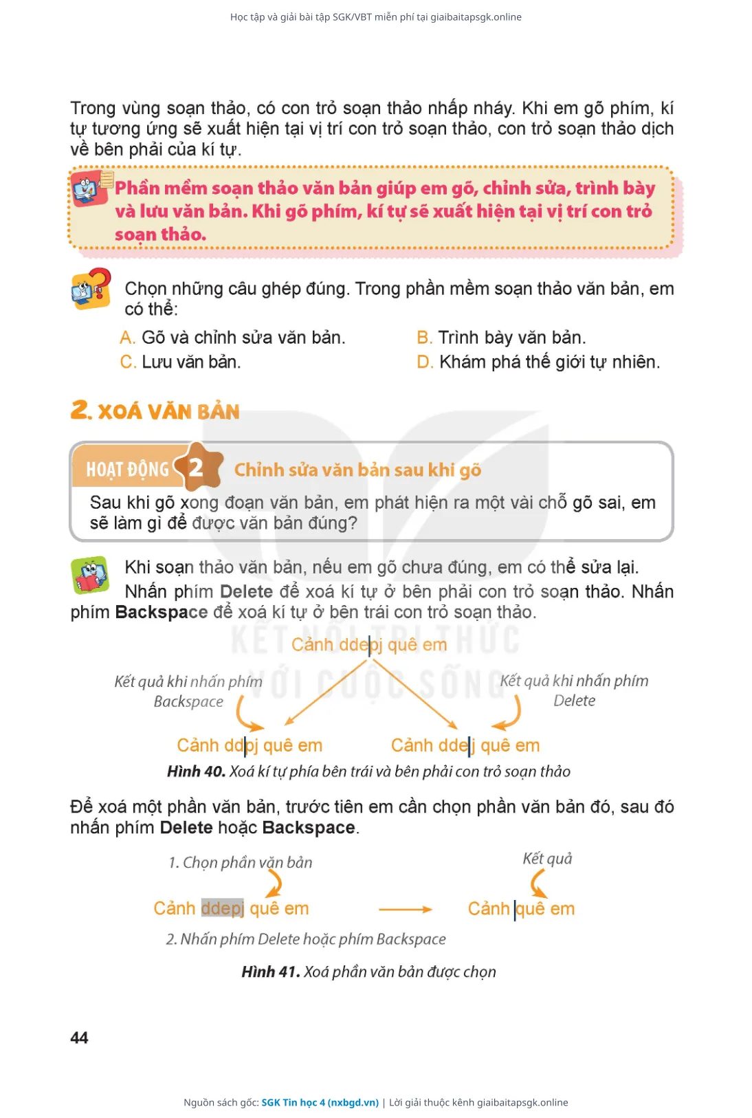 Trang 45 sách giáo khoa SGK Tin học 4 thu nhỏ