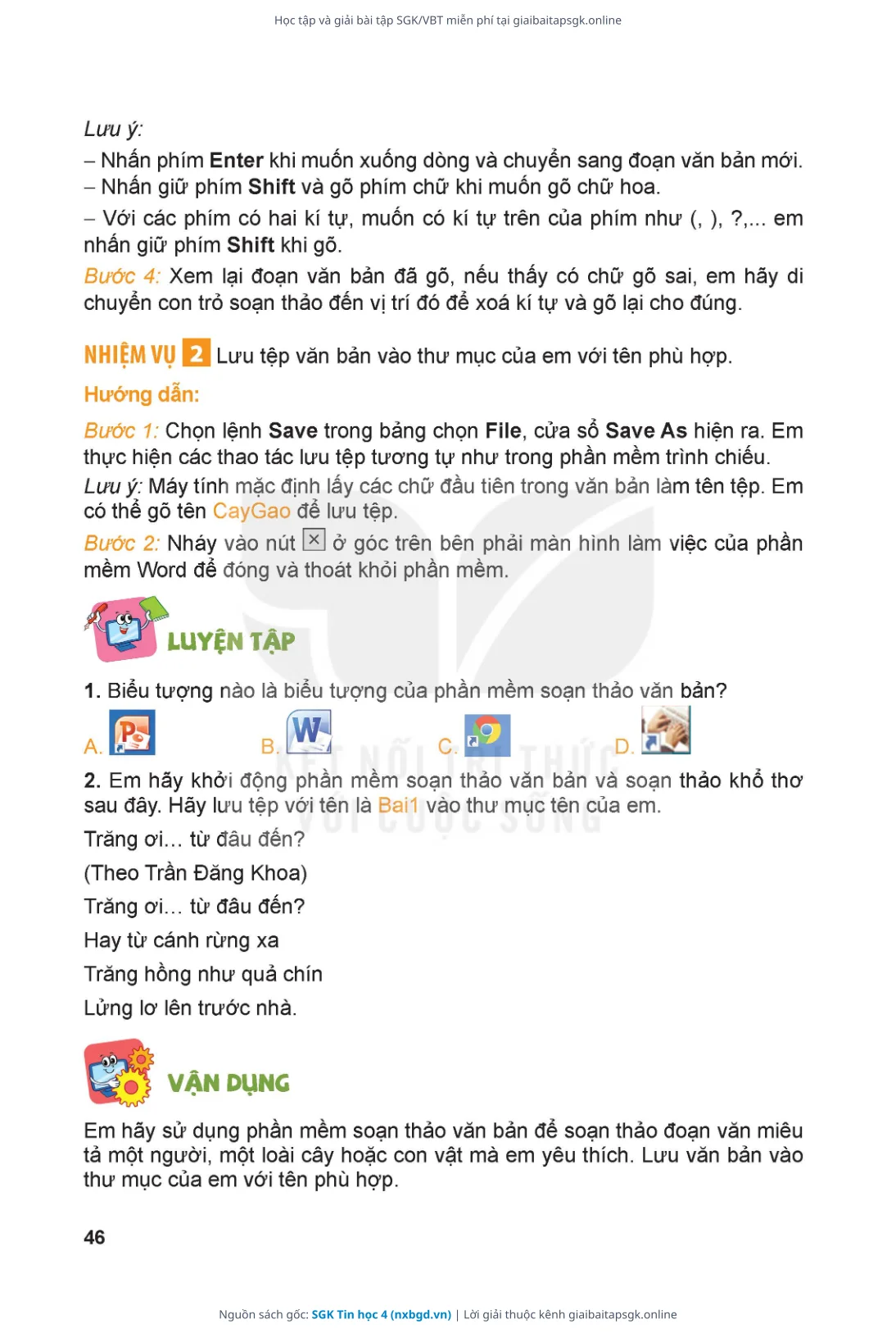 Trang 47 sách giáo khoa SGK Tin học 4 thu nhỏ