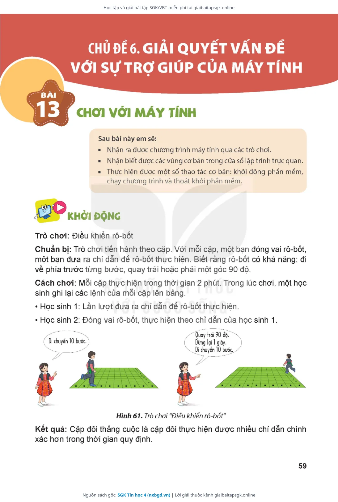 Trang 59 sách giáo khoa SGK Tin học 4 bản chuẩn