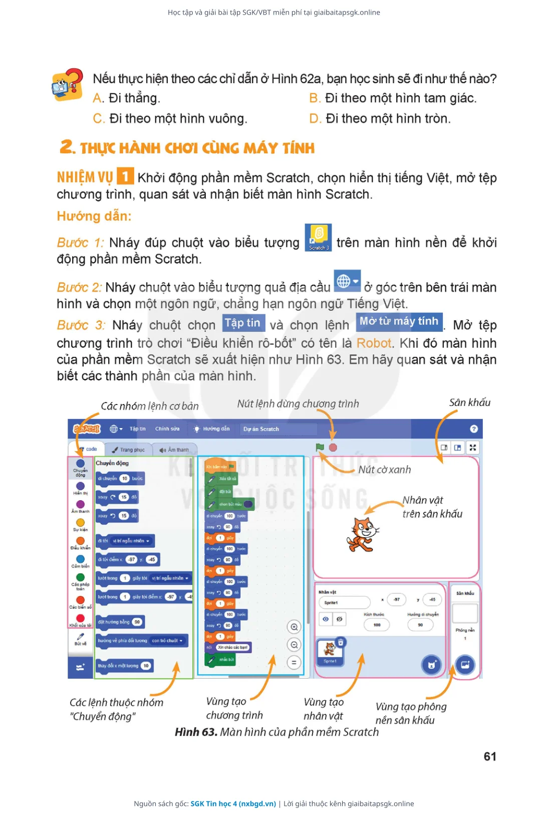 Trang 62 sách giáo khoa SGK Tin học 4 thu nhỏ