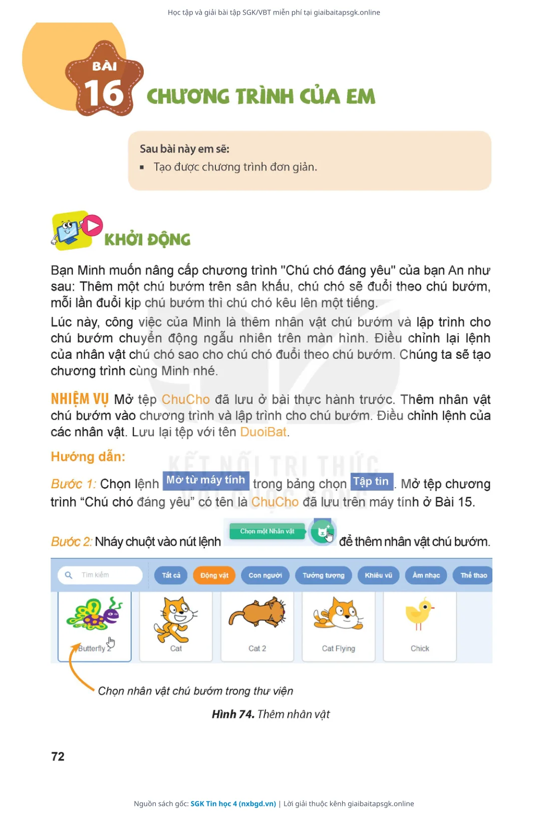 Trang 73 sách giáo khoa SGK Tin học 4 thu nhỏ