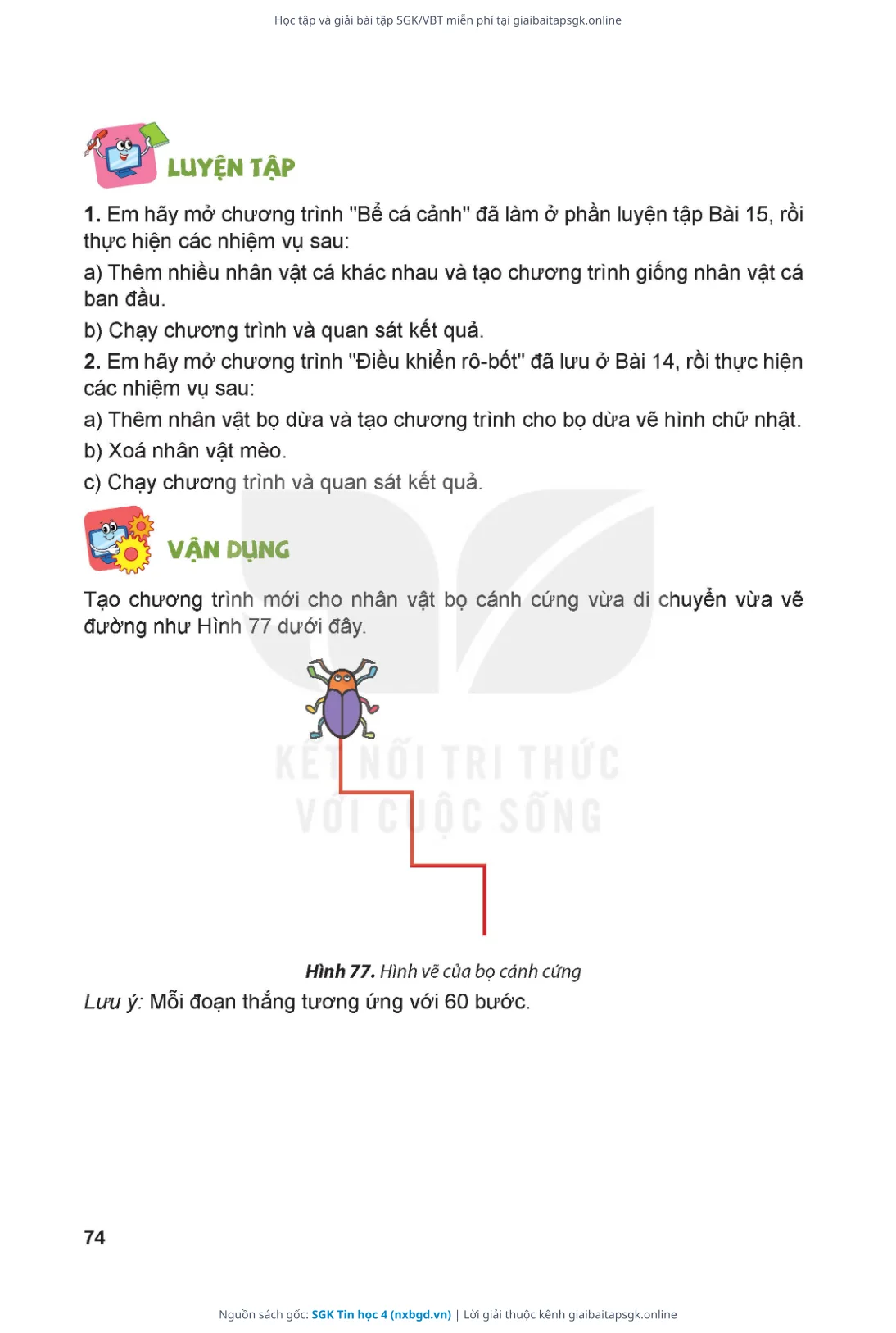 Trang 75 sách giáo khoa SGK Tin học 4 thu nhỏ
