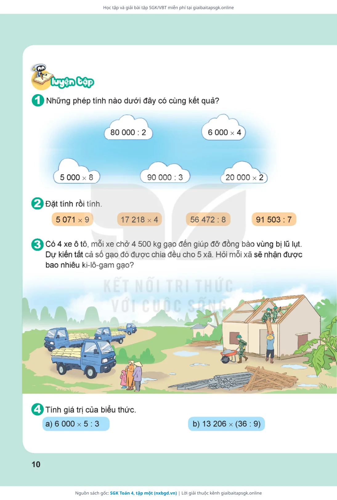 Trang 11 sách giáo khoa SGK Toán 4, tập một thu nhỏ