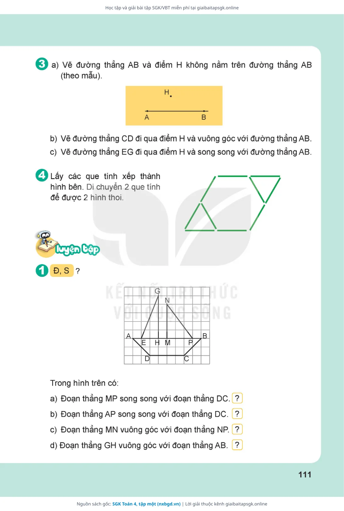 Trang 112 sách giáo khoa SGK Toán 4, tập một thu nhỏ