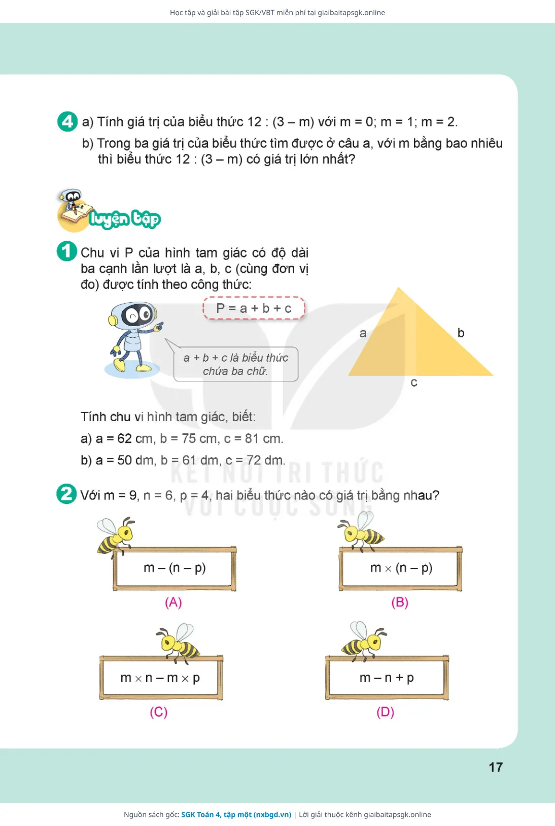 Trang 18 sách giáo khoa SGK Toán 4, tập một thu nhỏ