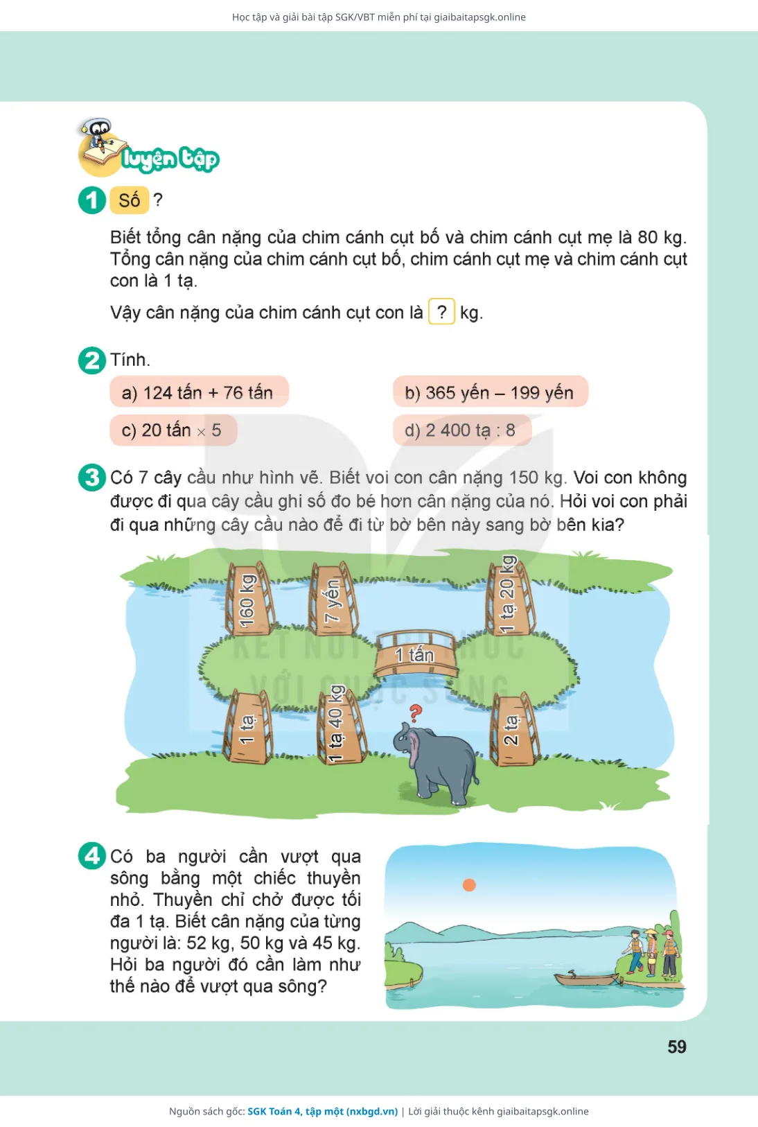 Trang 60 sách giáo khoa SGK Toán 4, tập một thu nhỏ