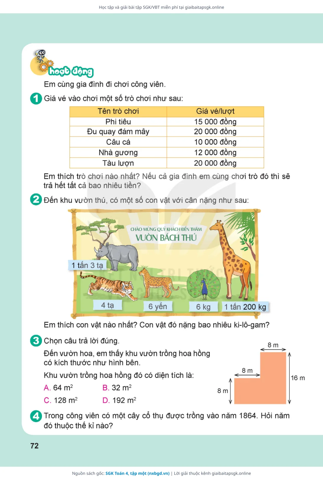 Trang 73 sách giáo khoa SGK Toán 4, tập một thu nhỏ