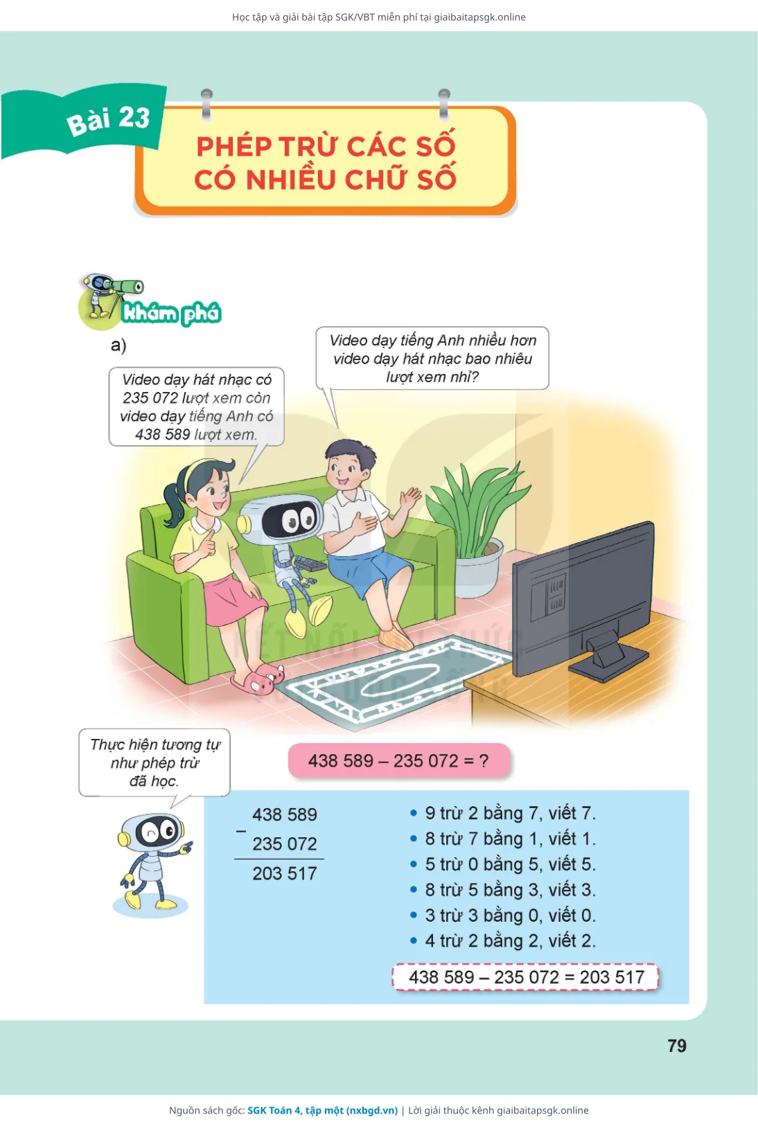 Trang 80 sách giáo khoa SGK Toán 4, tập một thu nhỏ