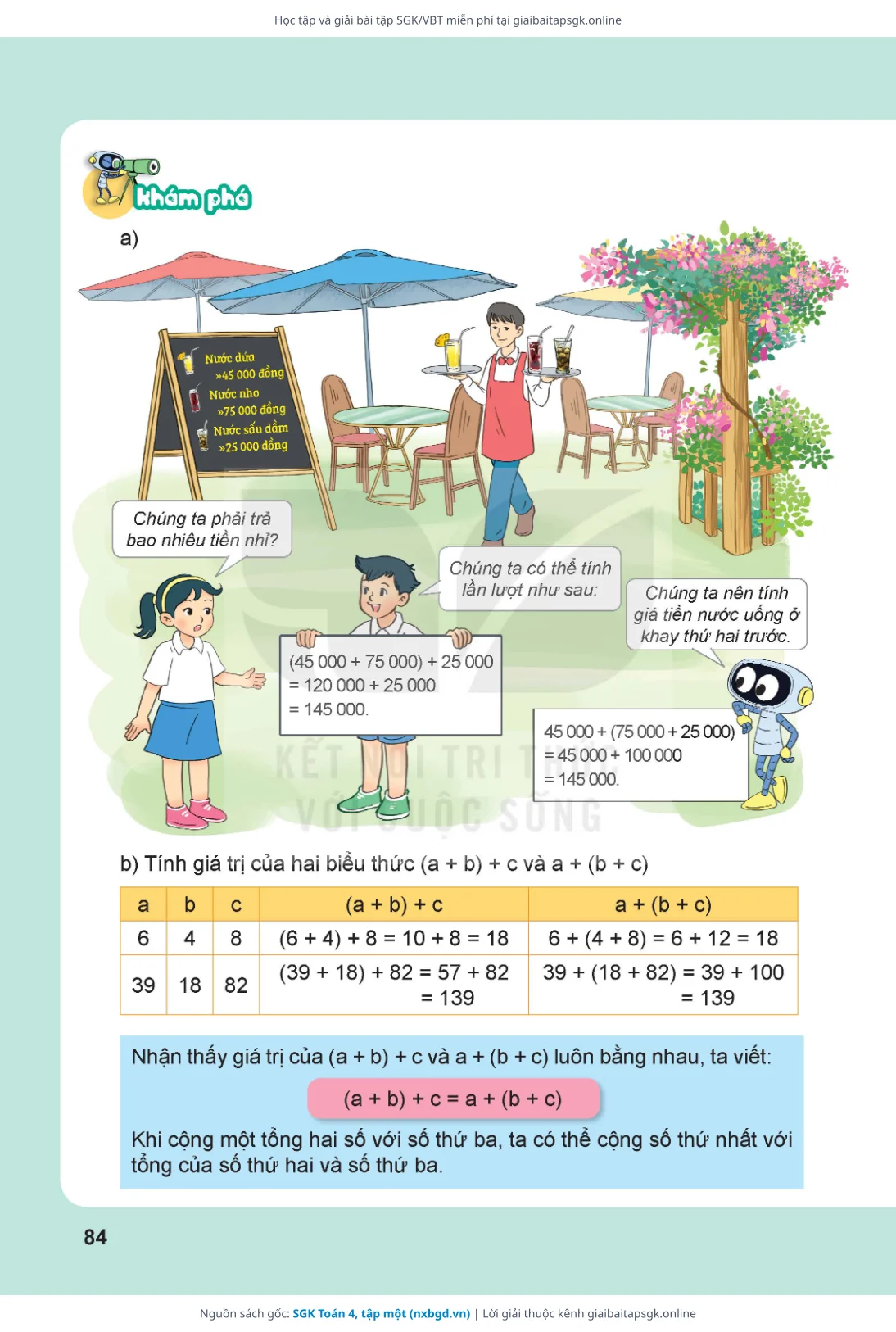 Trang 85 sách giáo khoa SGK Toán 4, tập một thu nhỏ
