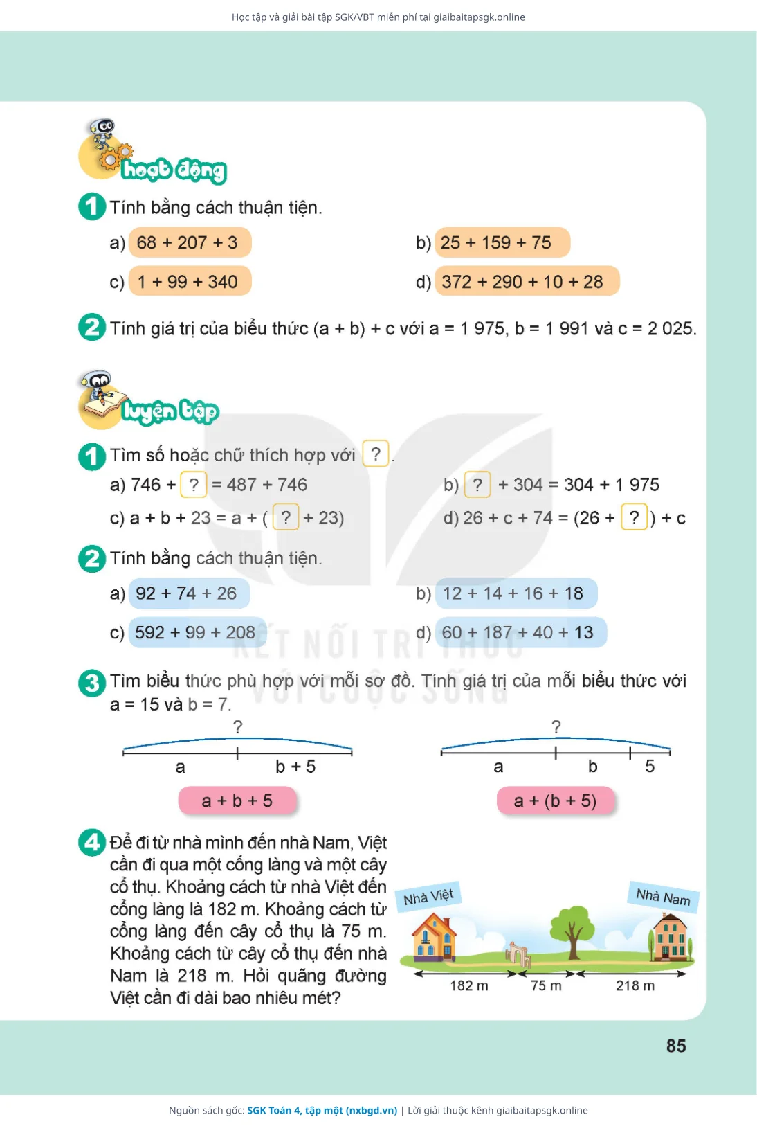 Trang 86 sách giáo khoa SGK Toán 4, tập một thu nhỏ
