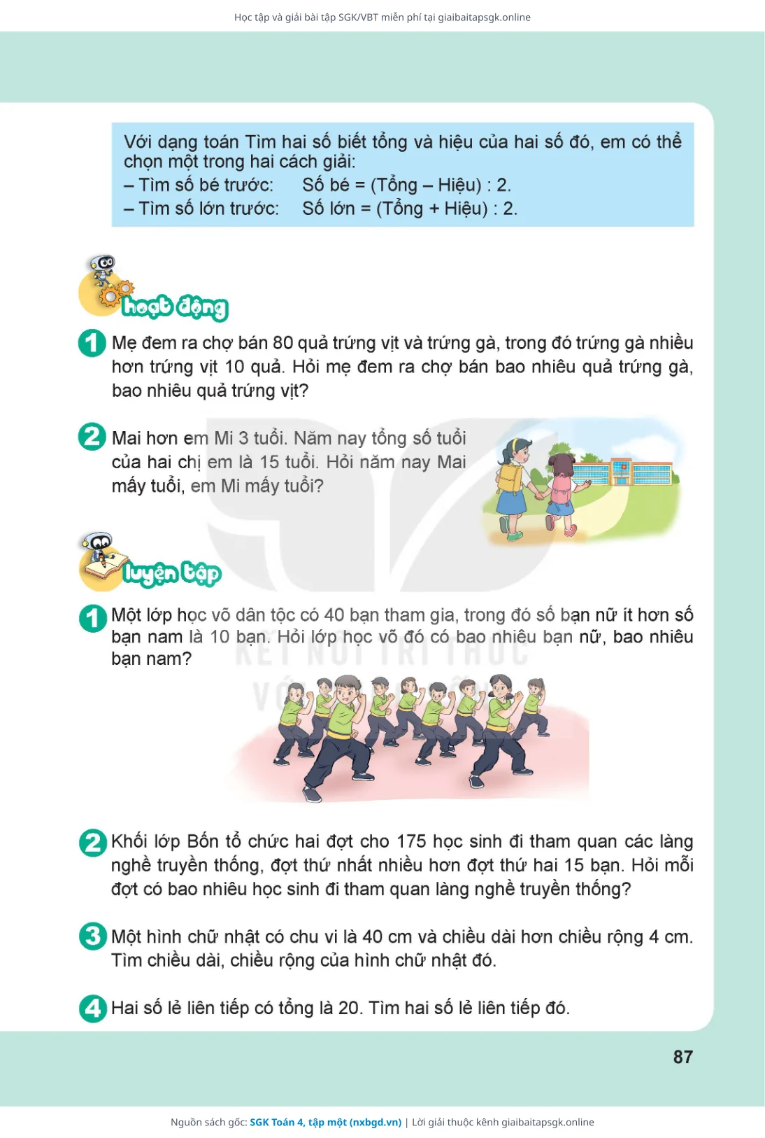 Trang 88 sách giáo khoa SGK Toán 4, tập một thu nhỏ
